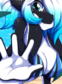 anthro bikini bikini_top breasts cleavage clothed clothing female solo swimwear two-piece_swimsuit rainbowscreen mythology penelope_(rainbowscreen) aquatic cetacean dolphin dragon mammal mythological_creature mythological_scalie oceanic_dolphin orca scalie toothed_whale 2018 digital_media_(artwork) preview shaded