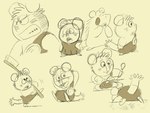 anthro biped brush chibi clothed clothing food group micro simple_background sitting solo toothbrush hikari_gamba gamba_no_bouken gamba_no_bouken_(series) bobo_(gamba_no_bouken) chuuta ganba mammal mouse murid murine rodent 2023 4:3 hi_res sketch