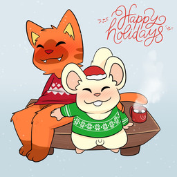 beverage buckteeth candy chocolate christmas_clothing christmas_headwear christmas_sweater christmas_topwear clothing dessert eyes_closed fangs food fur genitals hat headgear headwear holidays hot_chocolate orange_body orange_fur penis santa_hat simple_background small_penis sweater tail teeth topwear crushpepper christmas oxynard pepper_(crushpepper) cricetid felid feline hamster mammal rodent 1:1 hi_res tagme