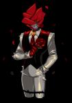 classy flower hair male necktie not_furry petals plant red_hair rose_(flower) rose_petals simple_background smile solo transparent_background s-purple breeding_season amadour elemental_creature flora_fauna humanoid alpha_channel