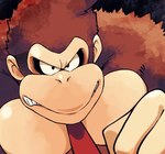 angry anthro black_background fist male muscular muscular_male necktie pecs simple_background solo minashirazu donkey_kong_(series) nintendo donkey_kong_(character) ape gorilla haplorhine mammal primate