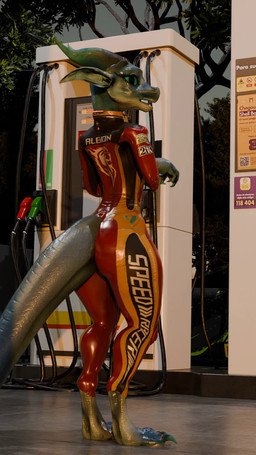 anthro bodysuit butt butt_slap clothed clothing gas_station latex latex_clothing looking_at_viewer male race racing_suit skinsuit slap solo tail tight_clothing 0mr-wolf0 kobold_(0mr-wolf0) kobold reptile scalie 3d_(artwork) 3d_animation 9:16 absurd_res animated digital_media_(artwork) hi_res high_framerate no_sound short_playtime video male_(lore)