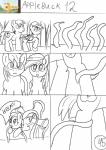 applejack_(mlp) big_macintosh_(mlp) blonde_hair clothing comic cowboy_hat cutie_mark daring_do_(mlp) dialogue earth_pony english_text equid equine feathered_wings feathers female freckles friendship_is_magic fur green_eyes group hair hasbro hat headgear headwear hi_res horse male mammal monochrome my_little_pony mythological_creature mythological_equine mythology open_mouth orange_body orange_fur pegasus pony tentacles text unknown_artist wings