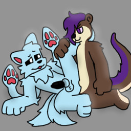 anthro duo male male/male sex mushroomwolf changed_(video_game) elijah_(rufflemaker) ruffle_(rufflemaker) squid_dog_(changed) canid canine mammal mustelid otter