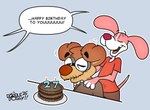 age_difference birthday birthday_cake birthday_party cake dessert food toony doodledoggy doodle_(doodledoggy) beagle canid canine canis domestic_dog hunting_dog mammal scent_hound hi_res