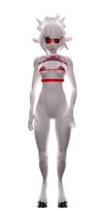 anthro bottomless breasts clothed clothing female fur genitals hair horn looking_at_viewer partially_clothed pussy revamped_anthros simple_background smile solo underwear white_body white_fur 404four helltaker goat_lucifer_(helltaker) bovid caprine goat mammal 1:2 3d_(artwork) 3d_animation animated digital_media_(artwork) hi_res no_sound short_playtime webm