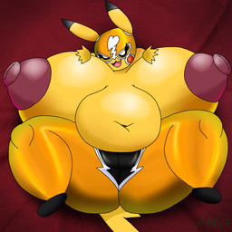 anthro areola belly big_areola big_belly big_breasts big_nipples breasts camel_toe clothed clothing cosplay_pikachu_(costume) female genital_outline glistening glistening_body huge_areola huge_breasts huge_nipples hyper hyper_areola hyper_breasts hyper_nipples looking_at_viewer lucha_libre_mask luchador mask nipples overweight overweight_female reaching reaching_towards_viewer smile smiling_at_viewer solo sports_mask sportswear spread_legs spreading thick_thighs tight_clothing topless vulva_outline wrestler wrestling_mask m4n nintendo pokemon pikachu_libre generation_1_pokemon mammal pikachu pokemon_(species) rodent 1:1 absurd_res hi_res