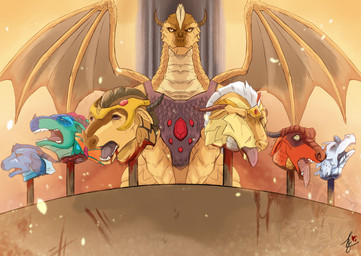 blood bodily_fluids death decapitation execution female feral gore group impalement snuff standing tongue tongue_out baroque_(artist) mythology wings_of_fire blaze_(wof) blister_(wof) burn_(wof) coral_(wof) glacier_(wof) glory_(wof) scarlet_(wof) dragon mythological_creature mythological_scalie scalie