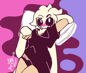 ambiguous_gender anthro blush blush_lines bra breasts clothing female fluffy fluffy_chest lying makeup on_back oversized_clothing oversized_shirt oversized_topwear pajamas panties shirt simple_eyes solo toony toony_eyes topwear underwear arsinnamon tomoko_(welwraith) arthropod insect lepidopteran moth absurd_res hi_res