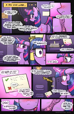 animal_genitalia animal_vulva anus blush butt clitoris cutie_mark equine_genitalia equine_vulva eyelashes female feral genitals horn purple_body purple_eyes solo tail text vulva selenophile friendship_is_magic hasbro my_little_pony mythology twilight_sparkle_(mlp) equid equine mammal mythological_creature mythological_equine unicorn absurd_res comic digital_media_(artwork) english_text hi_res
