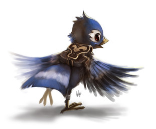 ambiguous_gender anthro backpack feathers solo silverfox5213 avian bird blue_jay corvid jay_(bird) new_world_jay oscine passerine 2011