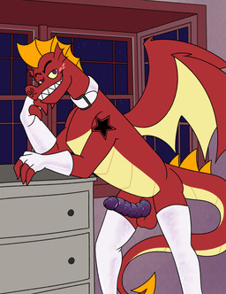 anthro arm_tattoo balls bedroom_eyes boots cartoon_freckles clothing collar erection fangs fingerless_gloves footwear freckled_face freckles genitals glans gloves handwear legwear male mostly_nude narrowed_eyes night penis purple_eyes ridged_penis scales seductive shoes shoulder_tattoo smile solo tail tattoo teeth thigh_boots thigh_highs white_boots white_clothing white_collar white_footwear white_gloves white_handwear window wings yellow_sclera aaron_amethyst friendship_is_magic hasbro my_little_pony mythology garble_(mlp) dragon mythological_creature mythological_scalie scalie absurd_res hi_res