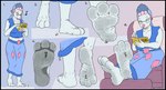 3_toes anthro duo elderly_female extreme_size_difference feet female foot_fetish foot_focus foot_play micro size_difference soles stuck_to_foot toes underfoot wrinkled_feet wrinkles evil-sprite nintendo pokemon generation_7_pokemon pokemon_(species) primarina hi_res