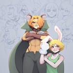 anthro blonde_hair blush clothed clothing crossgender duo female ftm_crossgender fur hair male mtf_crossgender simple_background smile spots white_body white_fur yellow_body yellow_fur mycrys one_piece carrot_(one_piece) pedro_of_the_treetops felid jaguar lagomorph leporid mammal minkmen_(one_piece) pantherine rabbit 1:1 absurd_res digital_media_(artwork) hi_res sketch