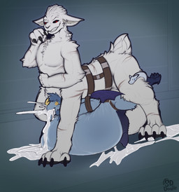 all_fours anal anal_penetration animal_genitalia animal_penis anthro arm_tuft arms_tied_behind_back bat_wings belly_riding black_claws black_sclera blue_body bodily_fluids bondage_harness bound claws cum cum_from_nose cum_in_ass cum_in_nose cum_inflation cum_inside cum_on_belly cum_on_body cum_on_ground cum_through doggystyle duo elbow_tuft excessive_cum excessive_genital_fluids facial_horn finger_claws from_behind_position genital_fluids genitals horn inflation living_tail looking_at_another looking_at_partner lying male male/male membrane_(anatomy) membranous_wings narrowed_eyes nose_horn on_front open_mouth penetration penile penile_penetration penis penis_in_ass sex snake_tail stretch_marks tail tail_around_leg toe_claws tuft unusual_anatomy unusual_tail veiny_arms wings sinisterdragon eros_(erosofhelheim) chimera felid felid_taur mammal mammal_taur pantherine pantherine_taur reptile scalie snake taur tiger tiger_taur character_request hi_res