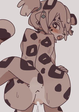 after_sex anus big_butt black_eyes blush blush_lines bodily_fluids butt cum eyelashes female fur genital_fluids genitals grey_background heart_eyes heart_pupils heart_symbol leaf leaking_cum looking_at_viewer looking_back male markings nude simple_background spots spotted_body spotted_fur sweat sweatdrop vulva wide_hips yagi_the_goat felid mammal pantherine snow_leopard digital_drawing_(artwork) digital_media_(artwork) hi_res