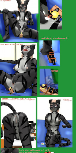 anal anal_vore anthro anus areola arthropod_abdomen bdsm black_body black_fur black_striped_fur black_stripes blonde_hair blue_sofa bodily_fluids bondage bound breasts brown_chair brown_eyes butt butt_crush chair chair_bondage claws controller cum dominant duo ejaculation extreme_size_difference face_in_anus face_in_ass facesitting female female_anthro female_penetrated fingering fluffy fur furniture genital_fluids genitals grey_body grey_fur hair licking macro male male/female male/male male_penetrated male_penetrating male_penetrating_male markings masturbation medium_breasts micro neck_stripes nipples nude oral penetration pink_anus pink_areola pink_insides pink_mouth pink_nipples pink_vulva pose predator_penetrated prey_penetrating prey_penetrating_predator pupils raised_tail reclining_chair red_eyes red_tongue remastered remote_control restraints rimming saliva saliva_on_tongue saliva_string sectional_sofa sex sharp_teeth shoulder_length_hair sitting sitting_on_another size_difference slit_pupils sofa strapped_in strapped_to_a_chair striped_abdomen striped_arms striped_body striped_butt striped_fur striped_legs striped_markings striped_tail stripes submissive tail tail_markings teeth teeth_showing text tongue vaginal vaginal_fingering vaginal_fluids vaginal_masturbation vaginal_squirting vore vulva wet white_claws blackreaper_bk201 microsoft the_elder_scrolls schnurrt_beim_knuddeln felid khajiit mammal absurd_res black_and_grey comic english_text hi_res monochrome