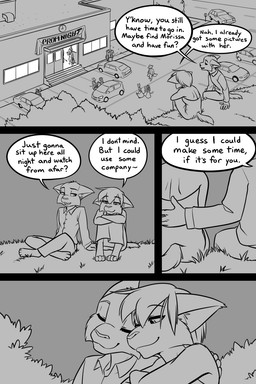 adolescent anthro barefoot black_tie_(suit) car clock clothing dialogue dress eyes_closed feet female hand_on_another's_back hand_on_back lidded male moon night prom romantic romantic_ambiance romantic_couple school sitting sky smile speech_bubble suit text vehicle young black-kitten background_character sebastien_(black-kitten) serah_(black-kitten) canid canine canis domestic_dog equid equine felid feline horse lynx mammal mustelid otter rodent sciurid zebra 2025 2:3 comic english_text hi_res monochrome adult_(lore) brother_(lore) brother_and_sister_(lore) sibling_(lore) sister_(lore) twins_(lore)