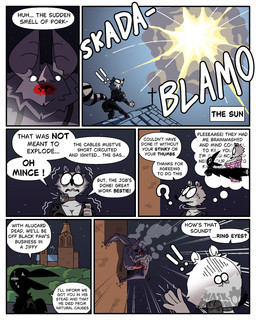 anthro assassin assassination bagging bat_wings beak big_breasts big_butt black_clothing blood bodily_fluids body_bag bodysuit boots breasts burn_scar burned_fur butt clothed clothing collar confusion cut_ear dialogue disguise earpiece explosion explosives female female_anthro femme_fatale flying footwear fur group high_heeled_boots high_heels inner_thoughts male markings membrane_(anatomy) membranous_wings nervous nervous_look nervous_sweat open_beak open_mouth pouch_(clothing) pushbutton raccoon_tail scar scared shocked shoes skinsuit small_breasts spread_wings stripes surprised sweat tail tail_markings tears tears_of_fear text thief tight_clothing trio wings diegutan alucard_the_vampire_bat carmen_the_crow uva_the_raccoon avian bat bird corvid corvus_(genus) crow leaf-nosed_bat mammal microbat oscine passerine procyonid raccoon vampire vampire_bat yangochiropteran 4:5 absurd_res aliasing binary_drawing comic digital_drawing_(artwork) digital_media_(artwork) english_text hi_res