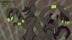 anthro claws dancing duo fangs female fur fur_markings machine male markings protogen_visor teeth visor hunamarts shizuka(protogen) shun_(grabuki) grabuki protogen 16:9 hi_res widescreen