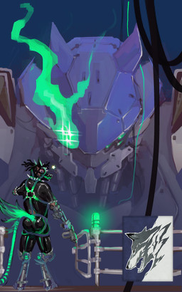 alternate_species anthro anthrofied body_mod bodysuit clothing gun harness latex logo machine mecha muzzle_(object) muzzled prosthetic prosthetic_arm prosthetic_leg prosthetic_limb ranged_weapon rubicon_liberation_front skinsuit smile star tight_clothing weapon kobold_orion armored_core_(series) armored_core_vi:_fires_of_rubicon fromsoftware rusty_(armored_core) steel_haze_ortus 5:8 alpha_channel hi_res