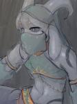 black_sclera bodily_fluids femboy gerudo_outfit horn male navel sitting solo sweat kanookies breath_of_the_wild nintendo the_legend_of_zelda undertale undertale_(series) asriel_dreemurr_(god_form) boss_monster_(undertale) bovid caprine mammal 3:4 hi_res sketch