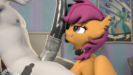 aged_up animal_genitalia animal_penis anthro bed bedroom bedroom_eyes bite biting_lip body_worship collar collar_only duo ear_piercing equine_genitalia equine_penis eye_contact female furniture genital_worship genitals glistening glistening_genitalia glistening_penis imminent_fellatio imminent_oral inside looking_at_another male male/female narrowed_eyes nipples nose_wrinkle nude on_bed penile penis penis_on_face penis_worship piercing seductive sitting sitting_on_bed wings rainium friendship_is_magic hasbro my_little_pony mythology rumble_(mlp) scootaloo_(mlp) equid equine mammal mythological_creature mythological_equine pegasus 16:9 3d_(artwork) digital_media_(artwork) hi_res source_filmmaker_(artwork) widescreen