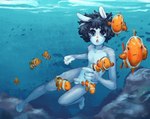 anthro femboy foreskin genitals male nude partially_retracted_foreskin penis solo underwater water x_ten_ten_x noodles_(x_ten_ten_x) clownfish fish lagomorph leporid mammal marine pomacentrid rabbit hi_res