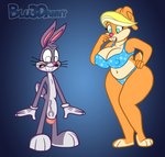 2015 anthro big_breasts big_butt big_penis bikini blonde_hair blu3danny breasts bugs_bunny butt clothed clothing duo female flaccid fur genitals grey_body grey_fur hair hi_res huge_breasts huge_penis imminent_sex lagomorph leporid looney_tunes male mammal mature_anthro mature_female mother_(lore) parent_(lore) patricia_bunny penis rabbit short_tail surprise swimwear tail tan_body tan_fur the_looney_tunes_show toony vein veiny_penis warner_brothers wide_hips