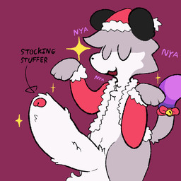 anthro balls big_penis bottomless bottomless_anthro bottomless_male chest_tuft christmas_clothing christmas_headwear clothed clothing costume eyes_closed fluffy_balls fluffy_foreskin fluffy_penis furry_balls furry_foreskin furry_penis genitals hat headgear headwear holidays huge_penis male male_anthro nya paw_pose penis pose santa_costume santa_hat tuft nyactophiliac christmas kai_(nyactophiliac) domestic_cat felid feline felis mammal 2025