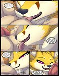 2021 ball_lick ball_sniffing balls base_three_layout blockage_(layout) blush brown_body brown_fur canid canine comic crotch_sniffing dialogue duo english_text erection eyes_closed female fennec_fox feral four_frame_image fox fur genitals hi_res horizontal_blockage kuroodod licking male male/female mammal multicolored_body multicolored_fur musk one_eye_closed open_mouth oral penis purple_eyes sam_(changing_fates) sex sleep_molestation sleeping sloth_(changing_fates) sniffing speech_bubble teeth text three_row_layout tongue tongue_out true_fox white_body white_fur yellow_body yellow_fur