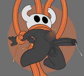 abdominal_bulge anal anal_penetration balls black_body black_eyes black_penis black_skin bodily_fluids colored_cum crossgender cum cum_while_penetrated disembodied_tentacle empty_eyes genital_fluids genitals horn male ntm_crossgender nude orange_cum penetration penis restrained restrained_by_tentacles sex simple_background small_but_hung solo tentacle_penetration tentacle_sex tentacles unusual_bodily_fluids unusual_cum unusual_genital_fluids gemsum hollow_knight_(franchise) team_cherry the_infection_(hollow_knight) the_knight_(hollow_knight) arthropod humanoid vessel_(species) 2024 hi_res