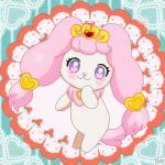 anthro blush crown female headgear heart_symbol looking_at_viewer pose purple_eyes smile solo tiara jirachicute28_(artist) go!_princess_precure pretty_cure pafu_(pretty_cure) canid canine fairy mammal 1:1