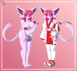 anthro asian_clothing balls big_balls big_breasts big_penis blush breasts clothing dark_balls dark_nipples east_asian_clothing footwear fuchsia_hair fur gem genitals geta herm intersex inverted_nipples japanese_clothing mask nipples penis pink_body pink_fur pink_gem purple_eyes shrine_maiden sleeves smoking_pipe socks solo derthevaporeon nintendo pokemon eeveelution espeon generation_2_pokemon pokemon_(species) absurd_res hi_res