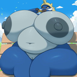 anthro anthrofied areola belly big_areola big_belly big_breasts big_butt big_nipples biped breasts butt female genitals huge_areola huge_belly huge_breasts huge_butt huge_hips huge_nipples huge_thighs hyper hyper_areola hyper_breasts hyper_butt hyper_hips hyper_nipples hyper_thighs navel nipples non-mammal_nipples nude pokemorph simple_background smile solo thick_thighs vulva wide_hips hidenafox nintendo pokemon generation_5_pokemon pokemon_(species) samurott 1:1 2025 absurd_res digital_media_(artwork) hi_res