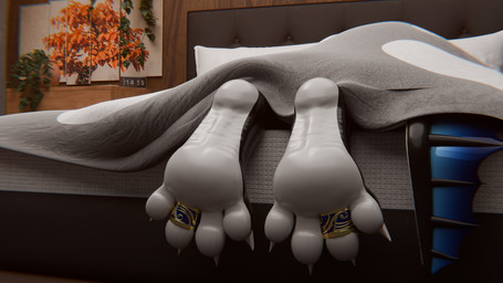 ambiguous_gender bed bedroom claws digit_ring feet foot_fetish foot_focus furniture hindpaw jewelry paws ring sleeping solo toe_claws toe_ring toes dyrmun mythology dyrmun_(character) dragon mythological_creature mythological_scalie scalie hi_res