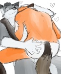 ambiguous_gender anthro anthro_on_anthro canid canine duo fox hakijagu1 heart_symbol male mammal nude penetration red_fox ryke sex simple_background tail true_fox white_background