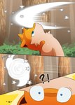 forest male plant speech_bubble text tree darrow0 nintendo pokemon yuel generation_2_pokemon pokemon_(species) quilava comic english_text hi_res