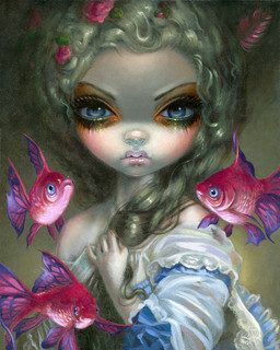 ambiguous_gender blonde_hair blush_(makeup) clothed clothing eyeshadow female feral fin fish_tail floating group hair historical_european_clothing lips long_hair makeup not_furry pink_body pink_scales pupils scales jasmine_becket-griffith aquatic fish human mammal 2015 4:5 acrylic_painting_(artwork) dated formal_art hi_res painting_(artwork) traditional_media_(artwork) traditional_painting_(artwork)