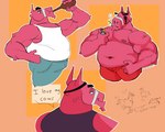 anthro biped black_eyes bottomwear clothing dialogue drinking_alcohol eye_patch eyewear fur male multiple_poses musclegut muscular muscular_anthro muscular_male nipples overweight overweight_anthro overweight_male pants pinata pink_body pink_fur pose shirt smoking solo tank_top teeth text topwear cronolm epic_games fortnite lt._john_llama animate_inanimate camelid living_pinata llama mammal 2024 absurd_res english_text hi_res