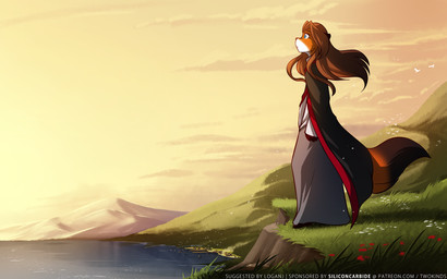 anthro beach blue_eyes bottomwear brown_body brown_fur brown_hair cape clothed clothing detailed_background dipstick_tail female flower fur grass hair landscape markings multicolored_body multicolored_fur multicolored_tail orange_body orange_fur outside plant scenery seaside side_view skirt solo sunset tail tail_markings text waiting white_body white_fur wind conditional_dnp tom_fischbach twokinds laura_(twokinds) canid canine fox keidran mammal red_fox true_fox 16:10 2019 adobe_photoshop_(artwork) colored detailed digital_media_(artwork) english_text hi_res widescreen