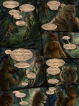 3:4 amon_(rukis) anthro argument blue_eyes brown_body brown_fur canid canine canis clothed clothing collar comic confusion dhaval_(character) dialogue digital_media_(artwork) duo english_text eye_contact felid fur grey_body grey_fur heterochromia jackal leucistic looking_at_another male mammal metal_collar misunderstanding pantherine red_lantern rukis slave speech_bubble stripes tail text tiger topless