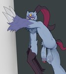 anthro balls big_penis biped butt claws crotch_tuft flaccid forehead_gem foreskin fur gem genitals humanoid_genitalia humanoid_penis long_claws looking_at_viewer male penis purple_body purple_fur raised_leg saggy_balls scrotum_flap solo tail toe_claws tuft vein veiny_penis darkluxia nintendo pokemon generation_8_pokemon pokemon_(species) sneasler absurd_res colored hi_res