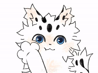 :3 ambiguous_gender blue_eyes face_squish fluffy fur shaking smile solo squish white_body third-party_edit xiyaodii fabulous_beasts hetao_(fabulous_beasts) felid feline felis mammal 4:3 animated