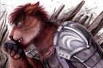 angry anthro armor blood bodily_fluids clothed clothing detailed_background male open_mouth solo conditional_dnp ratte legacy_(ratte) montreal_(ratte) faraden felid hybrid lion mammal new_faraden pantherine tiger tigon 2017 hi_res story story_in_description traditional_media_(artwork)