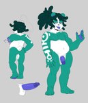 3_toes 5_fingers anthro balls belly biped chest_tuft circumcised circumcision_scar claws dreadlocks erection feet fingers flaccid front_view fur genital_scar genitals green_body green_fur green_hair hair half-closed_eyes hand_on_hip humanoid_genitalia humanoid_penis looking_at_viewer male moobs multicolored_body multicolored_fur narrowed_eyes navel nubbed_penis nude overweight overweight_anthro overweight_male pawpads penis pubes purple_eyes purple_penis purple_tongue rear_view scar short_tail solo tail toes tongue tongue_out tuft two_tone_body two_tone_fur white_body white_fur white_tail stylusknight kennen_(stylusknight) bear giant_panda mammal digital_media_(artwork) full-length_portrait hi_res model_sheet portrait