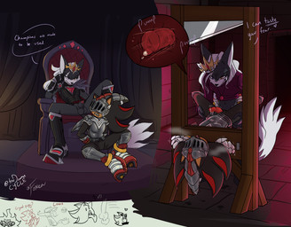 anal anal_penetration animal_genitalia animal_penis anthro armor balls black_body bodily_fluids boots bottomless bottomless_anthro bottomless_male bound canine_genitalia canine_penis chair clenched_teeth clothed clothing crown cum dripping duo erection execution footwear forced from_front_position fur furniture genital_fluids genitals gloves guillotine hair half-closed_eyes half-erect hands_behind_back hands_tied hands_tied_behind_back handwear headgear headwear helmet heterochromia imminent_death internal internal_anal leaking_cum lipsticking lying male male/male male_penetrated male_penetrating male_penetrating_male male_rape male_raped male_raping_male medieval_armor medieval_clothing narrowed_eyes on_back penetration penile penile_penetration penis penis_tip precum precum_drip rape sex sheath shoes smile speech_bubble spread_legs spreading standing standing_sex tail teeth text throne topwear foxenish toodamncycle sega sonic_and_the_black_knight sonic_forces sonic_storybook_series sonic_the_hedgehog_(series) infinite_(sonic) shadow_the_hedgehog sir_lancelot_(sonic_and_the_black_knight) canid canine canis eulipotyphlan hedgehog jackal mammal digital_media_(artwork) english_text hi_res