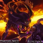 armor duo eye_contact female fire horn lava looking_at_another magic text unconvincing_armor roksanath phantom_spirit_battle_academy wulven_game_studios roksana hybrid 1:1 digital_media_(artwork) english_text warm_colors