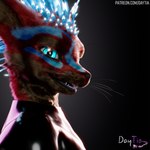 anthro fur hair latex male pose posed simple_background smile solo text daytia c4d vrchat isaacjexo rexouium 1:1 3d_(artwork) cinema_4d_(artwork) digital_media_(artwork) hi_res portrait url