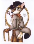 2005 <3 absurd_res assless_chaps back back_turned bandanna brand branding butt canine chaps chest_tuft cowboy cowboy_hat coyote fur gloves green_eyes grey_fur hat hi_res lasso looking_at_viewer looking_back male mammal michele_light neckerchief plain_background rope smile solo standing topless tuft white_background
Rating: Safe
Score: 8
User: borgiaborgia
Date: September 07, 2013